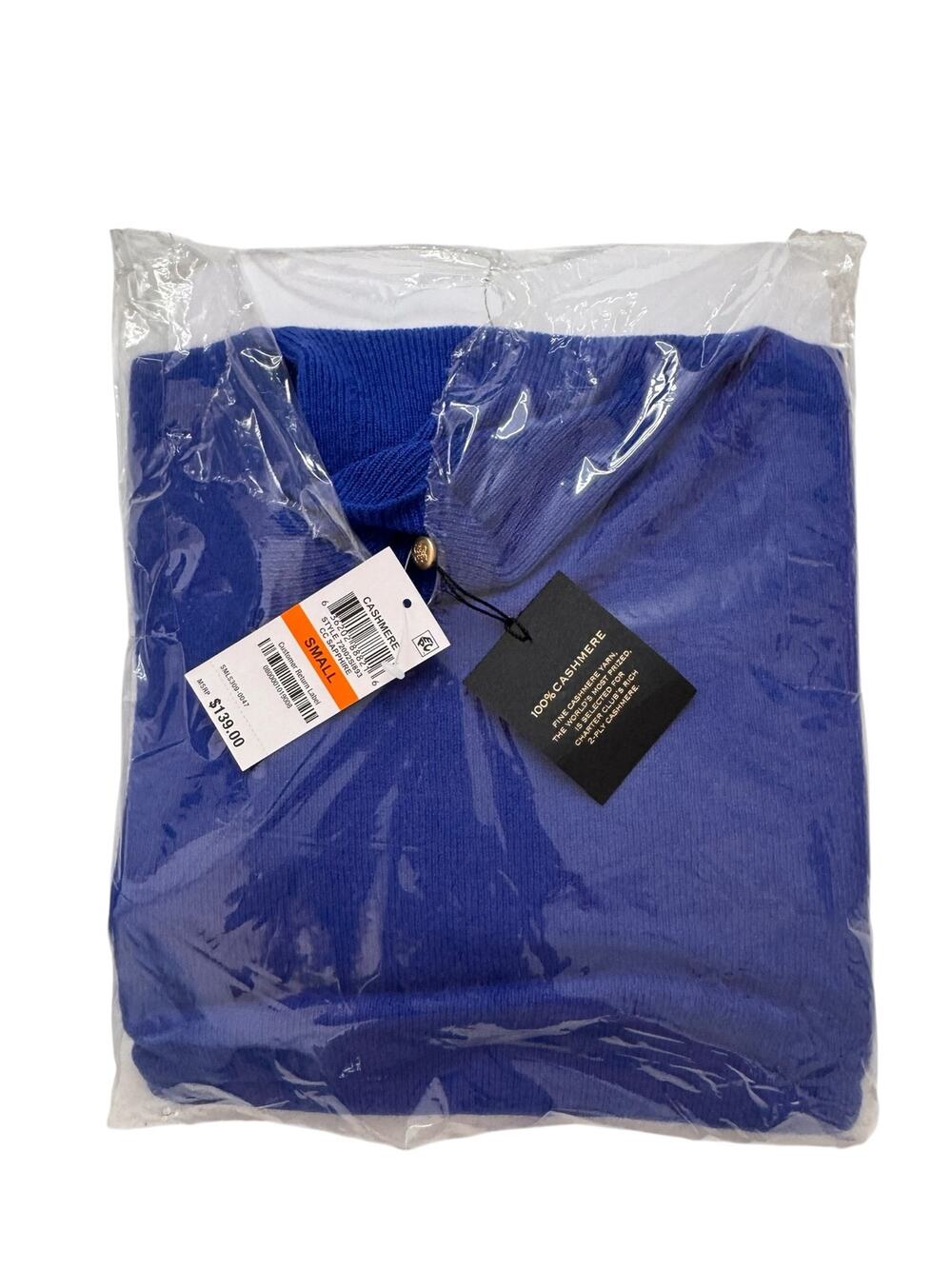 CHARTER CLUB *NEW* Sapphire Blue Turtleneck Cashmere Sweater Size Small Womens
